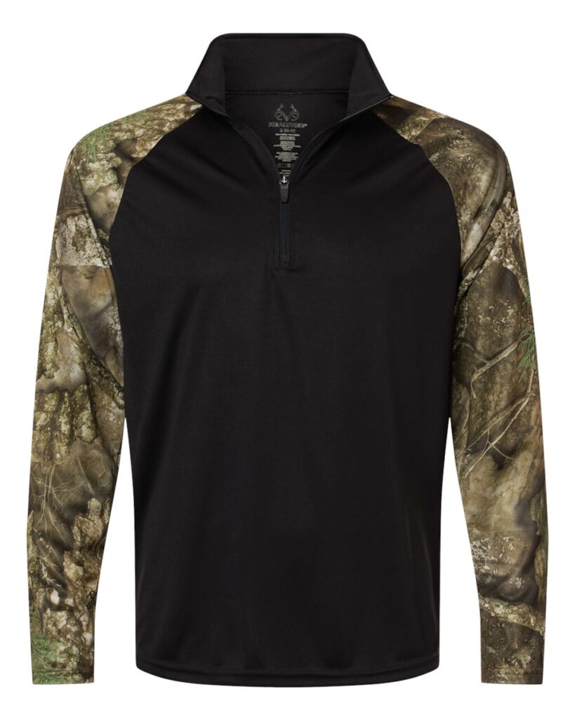 Realtree Unisex Realtree Performance Colorblocked Quarter-Zip Pullover