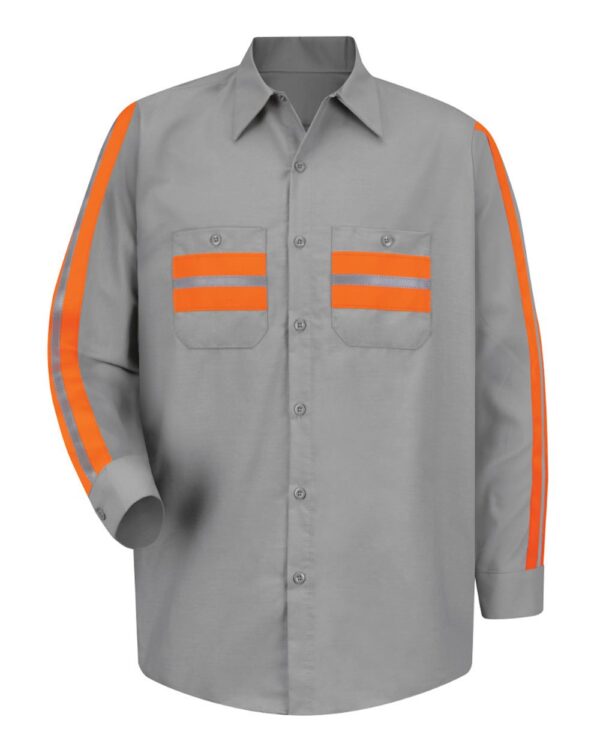 Red Kap Men's Industrial Enhanced-Visibility Long Sleeve Work Shirt